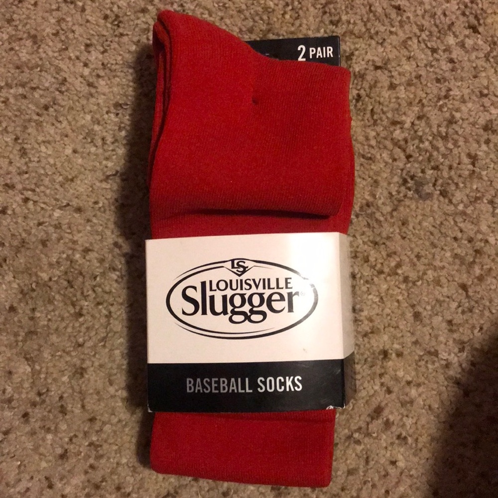 New in packaging red baseball socks